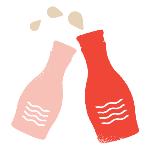An illustration of two Califia bottles